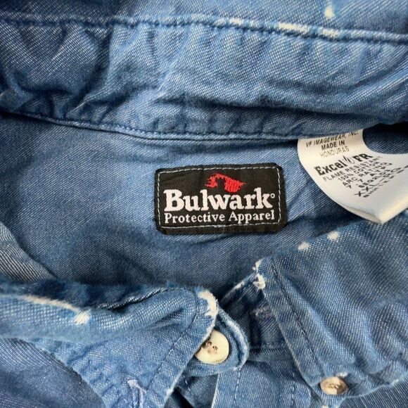 Bulwark Flame Resistant Shirt Mens XXL-RG Blue Denim Button Down ARC Rating 7.7 - Picture 5 of 13